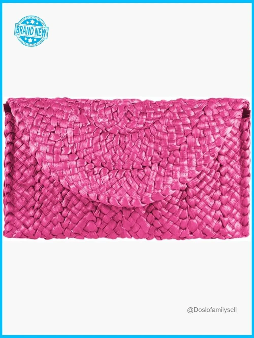 Straw Envelope Clutch Handbag Shoulder Purse Natural Rattan Summer Beach